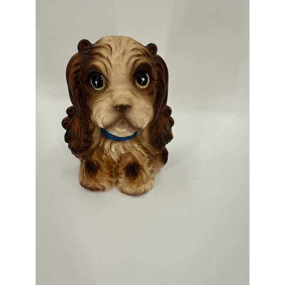 Norleans Cocker Spaniel Bank Puppy Ceramic Dog Bank Figurine Vintage Collectible - Picture 1 of 16